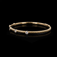 Fluted Station Diamond Flex Bangle