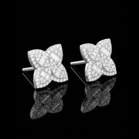 Quatrefoil Clover Diamond Earrings | White Gold