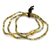 Luxury Mini Faceted Green Garnet Stone Bracelet - BC-638