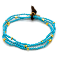 Luxury Mini Faceted Turquoise Stone Bracelet - BC-643