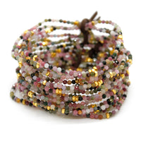 Luxury Mini Faceted Tourmaline Stone Bracelet - BC-629