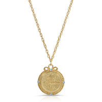 1928 Jewelry Flower of The Month Crystal Pendant Necklace 20: September/Aster/Sapphire