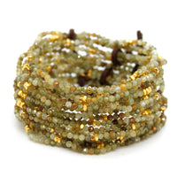 Luxury Mini Faceted Green Garnet Stone Bracelet - BC-638