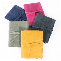 Grey Blue Suede Journal w/ Organic Cotton Paper: Large