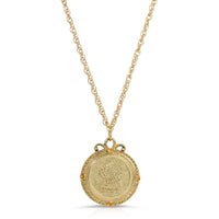 1928 Jewelry Flower of The Month Crystal Pendant Necklace 20: September/Aster/Sapphire