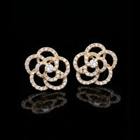 Pavé Diamond Floral Earrings