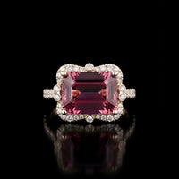 14K YG Pink Tourmaline and Diamond Ring, 5.83CT