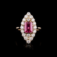 Vintage Art Deco Burma Ruby Diamond Ring
