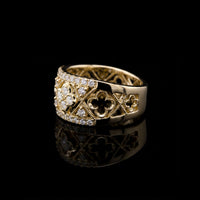 Diamond Lattice Quatrefoil Ring | Yellow Gold