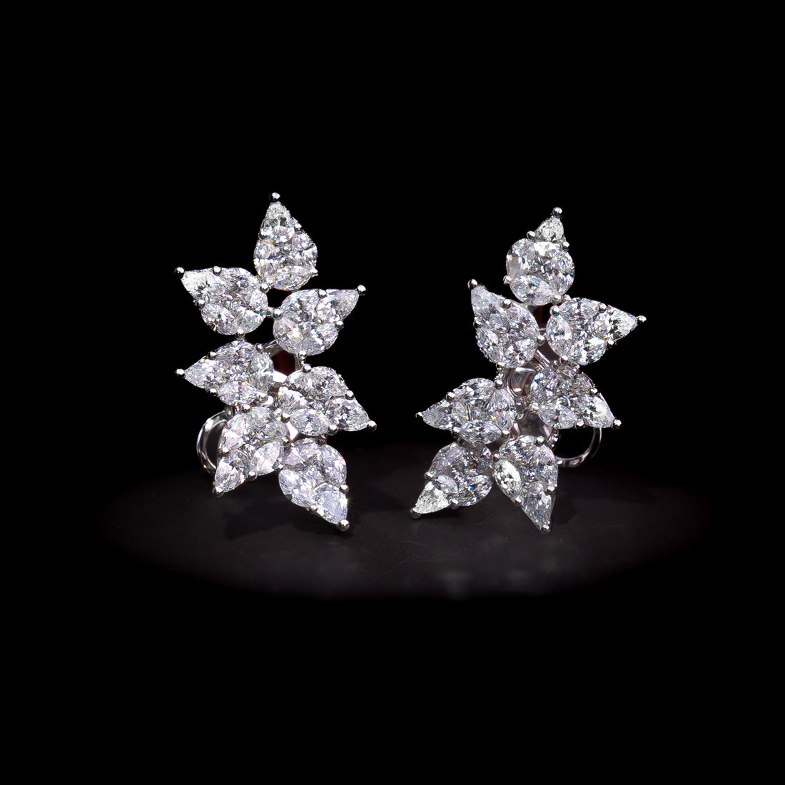 LeafEarrings-1 1303 × 1303px Anthea Le Jardin Diamond Leaf Earrings White Gold