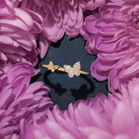 Open Double Butterfly Ring Anthea Le Jardin