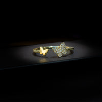 Open Double Butterfly Ring Anthea Le Jardin
