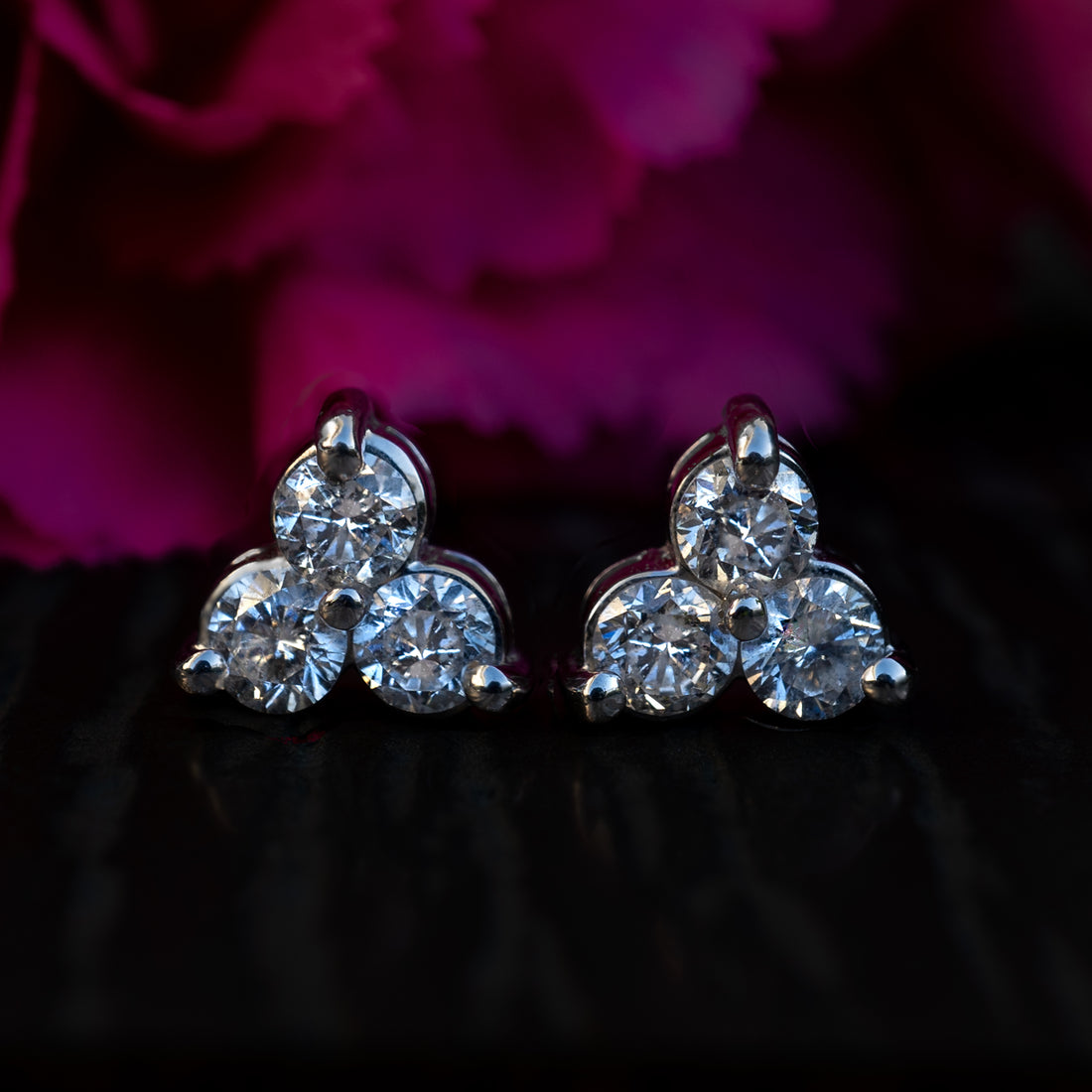 Anthea Le Jardin Diamond Studs 3 Stone