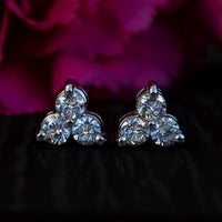 Anthea Le Jardin Diamond Studs 3 Stone