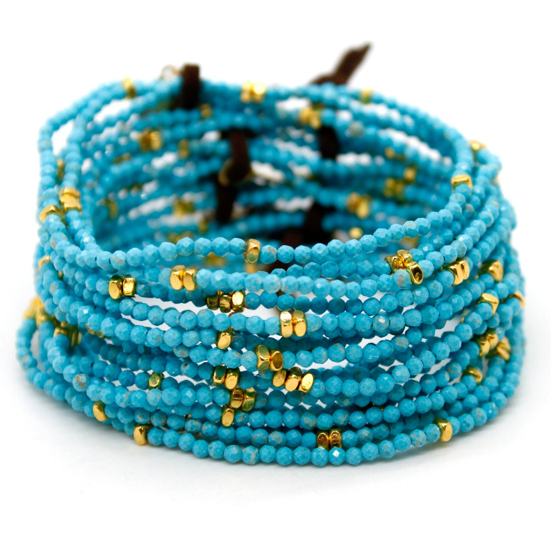 Luxury Mini Faceted Turquoise Stone Bracelet - BC-643