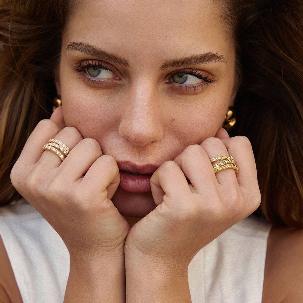 Amalia Green Ring | Jewelry Gold Gift Waterproof: M