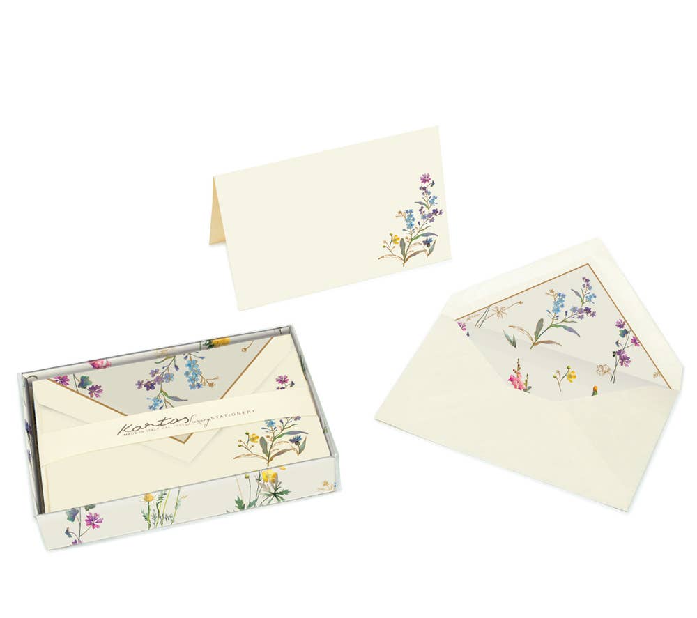 Boxed Fold Over Cards Medium, Note Cards, Italian Stationery: PRIMAVERA
