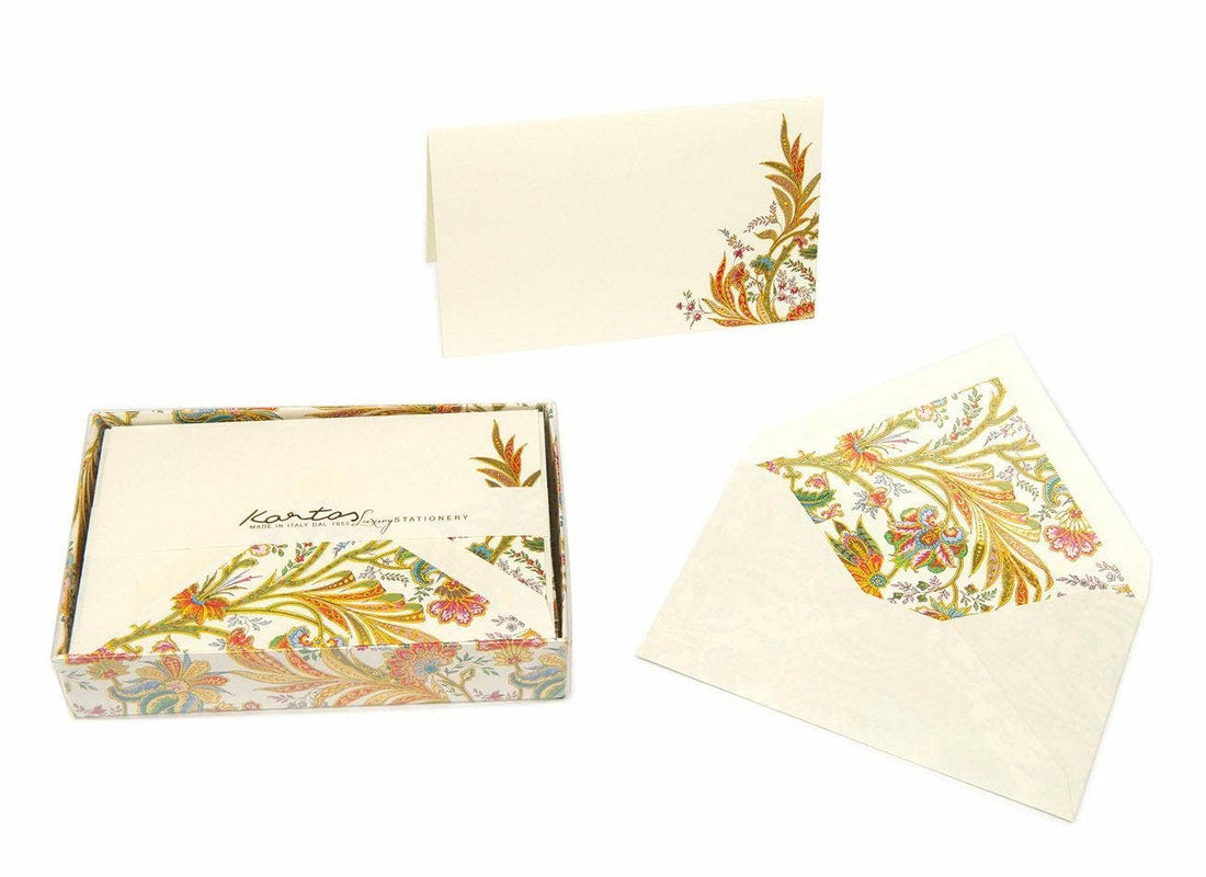 Boxed Fold Over Cards Medium, Note Cards, Italian Stationery: GIGLIO