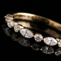 YG Marquis and Round Diamond Ring, 1.50CT