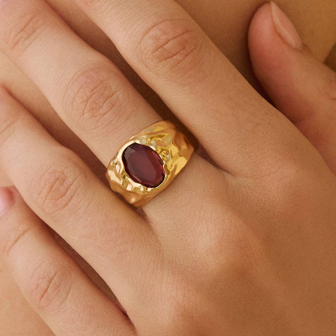 Carmen Rosewood Ring | Jewelry Gold Gift Waterproof: S