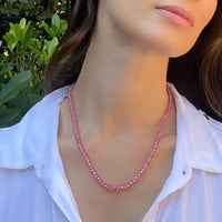 Heishi Sparkle Necklace Pink Amethyst: Gold Vermeil