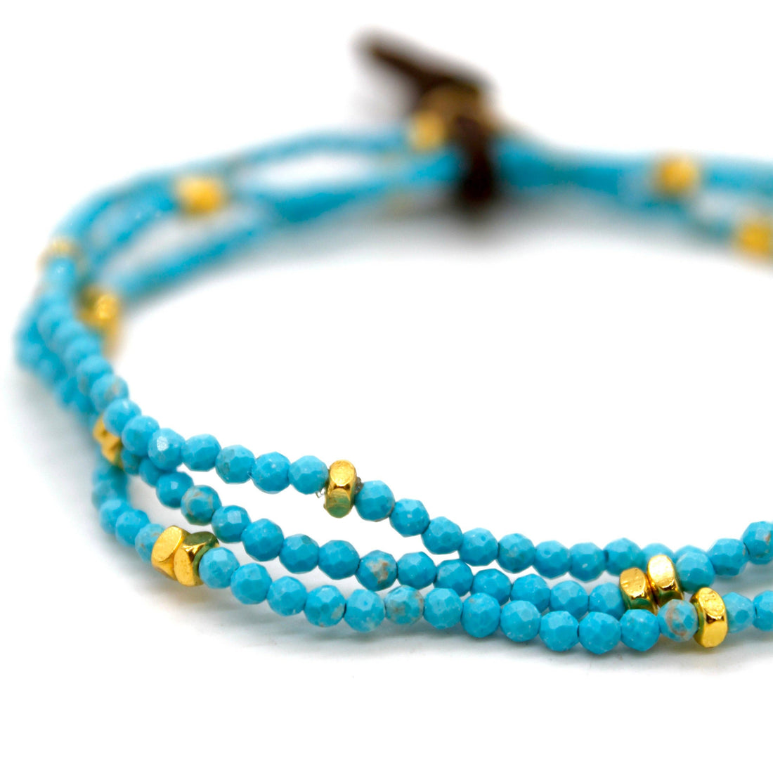 Luxury Mini Faceted Turquoise Stone Bracelet - BC-643