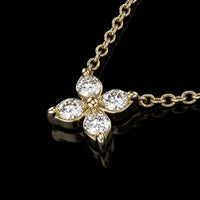 Three Flower Diamond Station Necklace