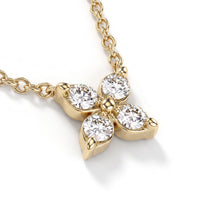 Three Flower Diamond Station Necklace