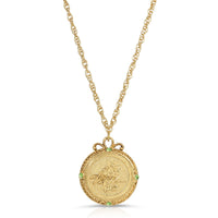 1928 Jewelry Flower of The Month Crystal Pendant Necklace 20: September/Aster/Sapphire