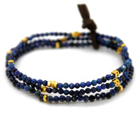 Luxury Mini Faceted Lapis Lazuli Stone Bracelet - BC-601