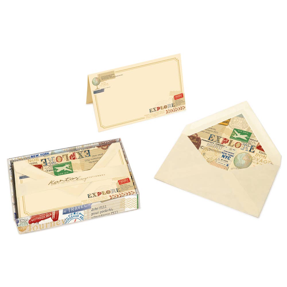 Boxed Fold Over Cards Medium, Note Cards, Italian Stationery: PRIMAVERA