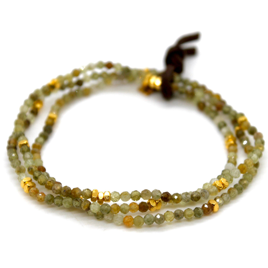 Luxury Mini Faceted Green Garnet Stone Bracelet - BC-638