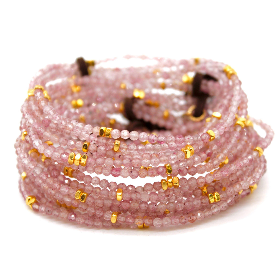 Luxury Mini Faceted Strawberry Quartz Bracelet - BC-614