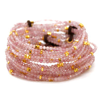 Luxury Mini Faceted Strawberry Quartz Bracelet - BC-614