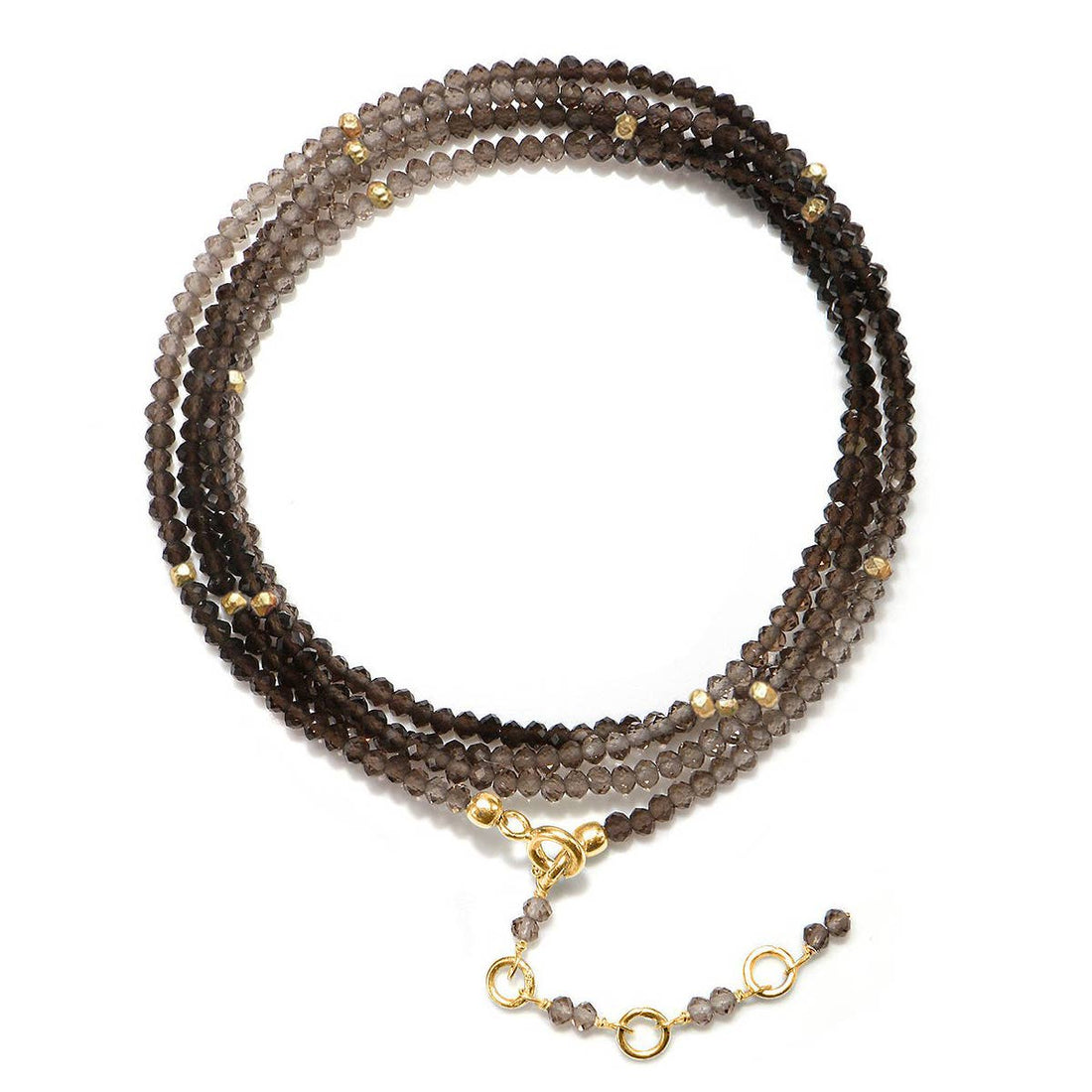 Gemstone Sparkle Wrap-Smoky Quartz: Gold