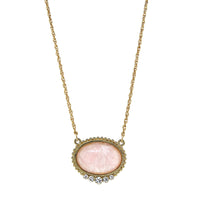 1928 Jewelry Pink Moonstone Pendant Necklace 16" + 3" Extend