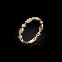 YG Marquis and Round shaped Eternity Ring