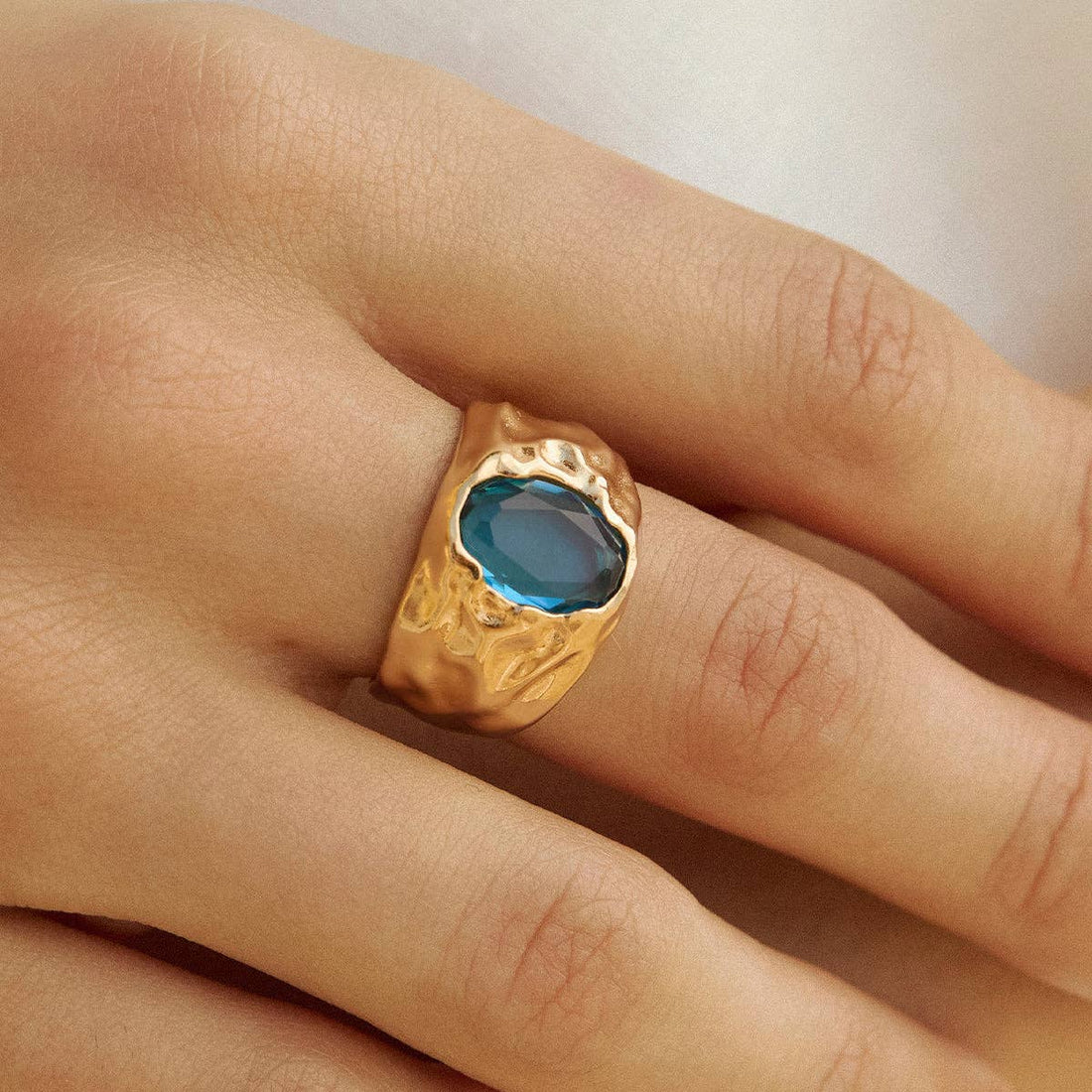 Carmen Blue Ring | Jewelry Gold Gift Waterproof: M