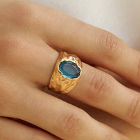 Carmen Blue Ring | Jewelry Gold Gift Waterproof: S
