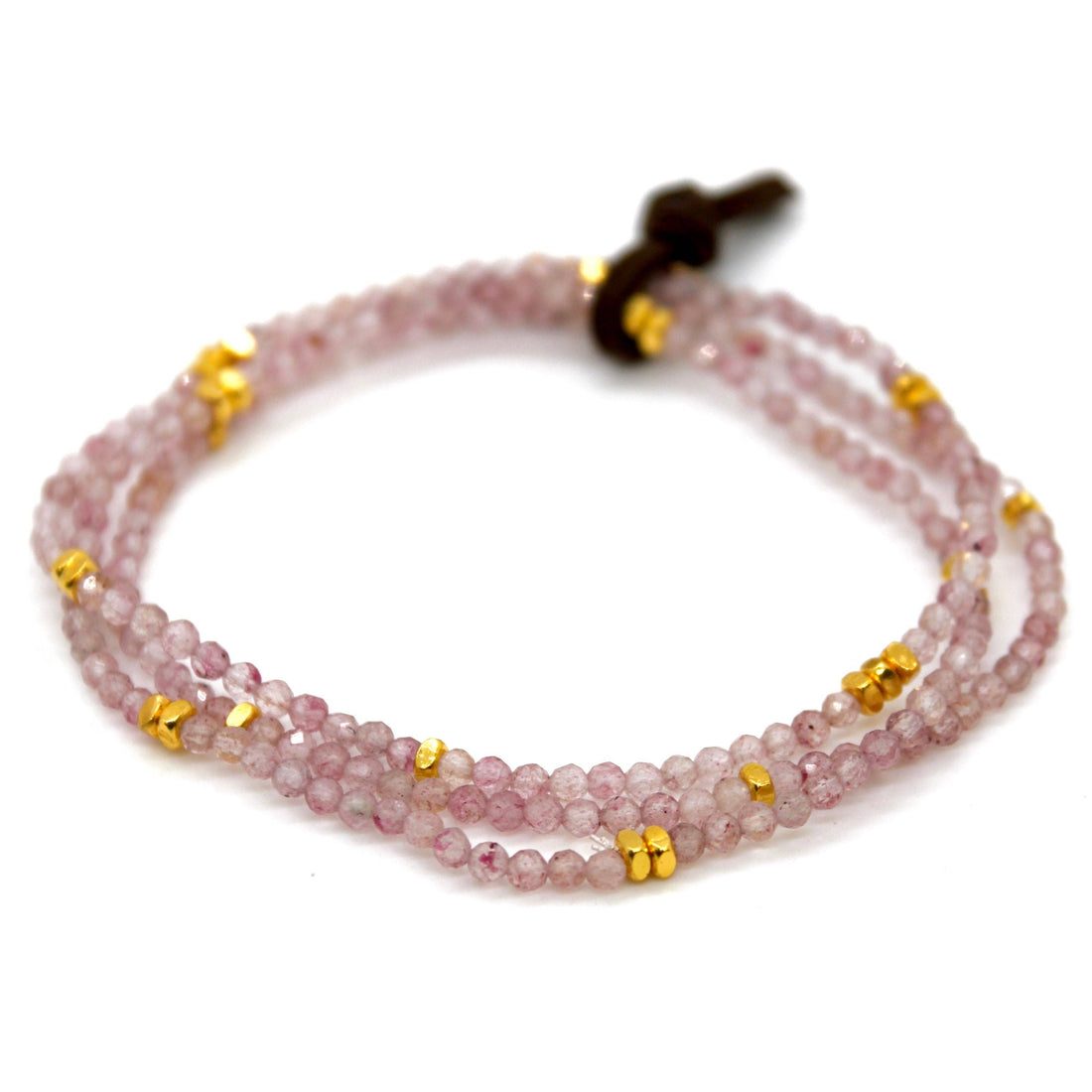 Luxury Mini Faceted Strawberry Quartz Bracelet - BC-614