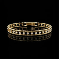 Double Ball and Diamond Flex Bangle, 0.90CT
