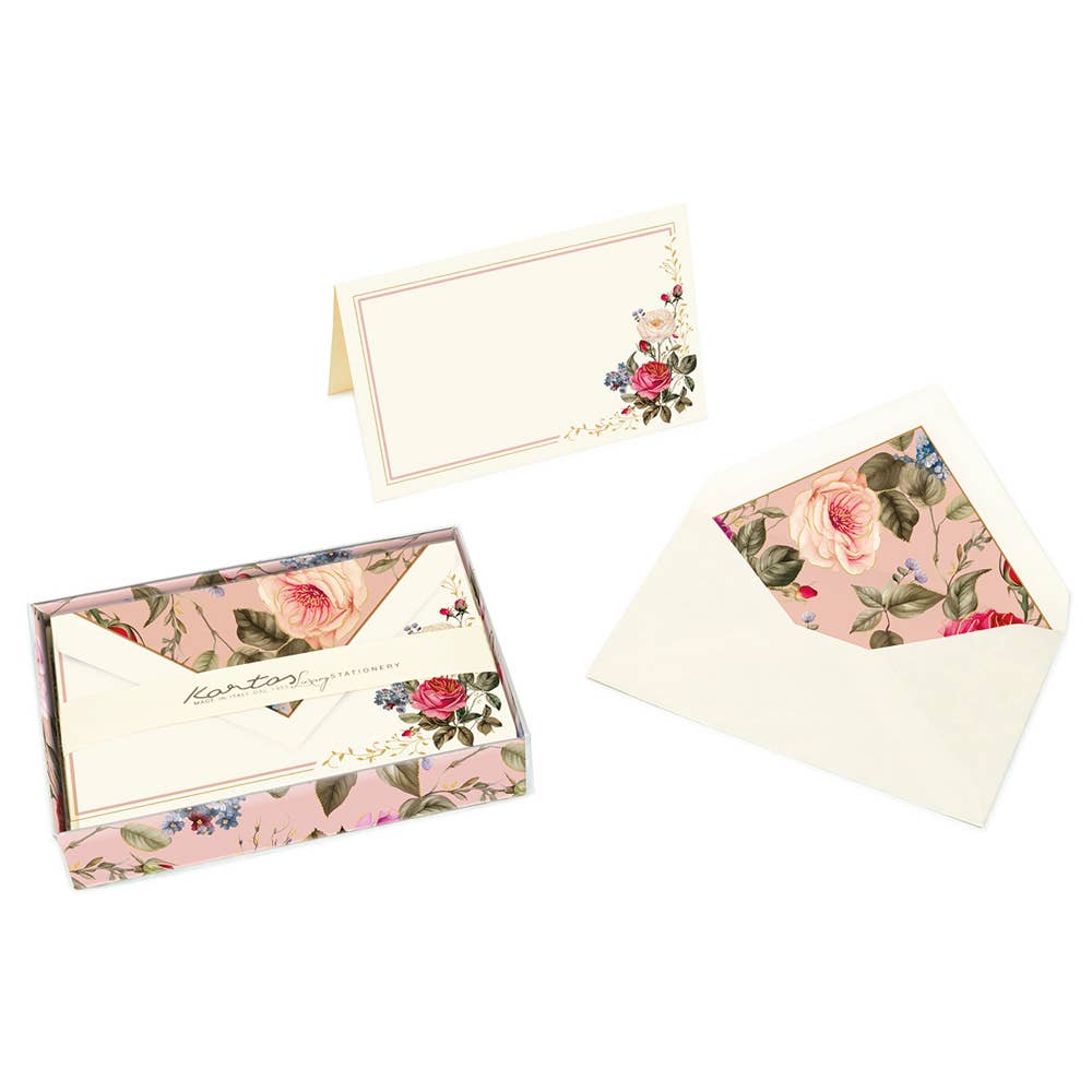 Boxed Fold Over Cards Medium, Note Cards, Italian Stationery: GIGLIO