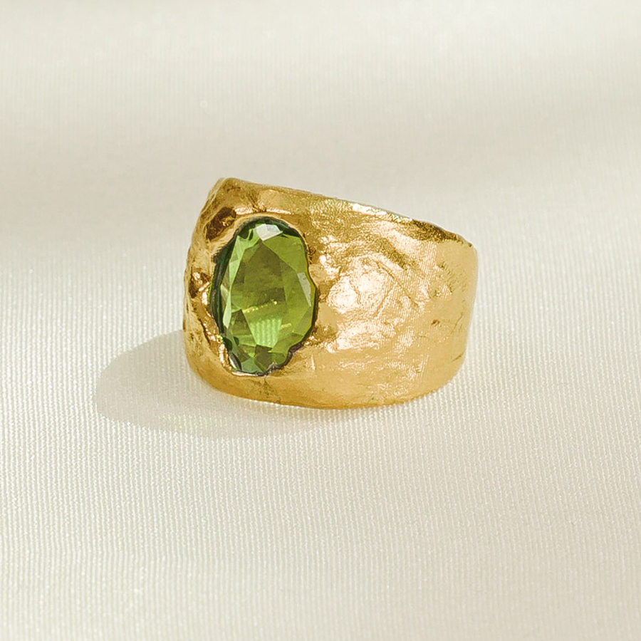 Carmen Green Peridot Ring | Jewelry Gold Gift Waterproof