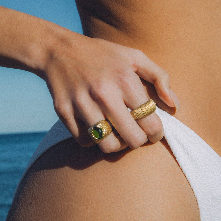 Carmen Green Peridot Ring | Jewelry Gold Gift Waterproof