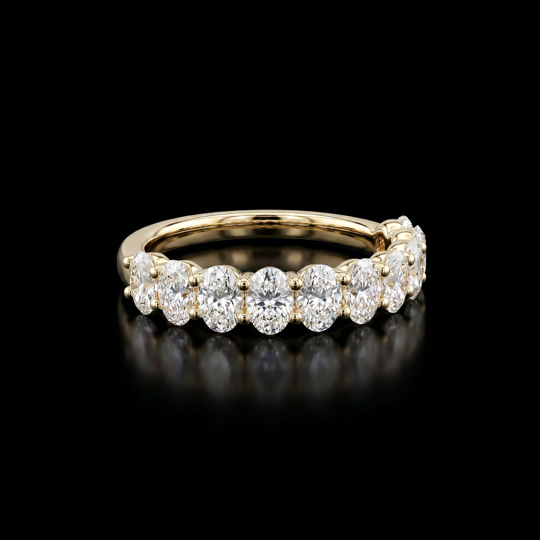 Stacked 7 Oval 1.31 Ct Diamond YG