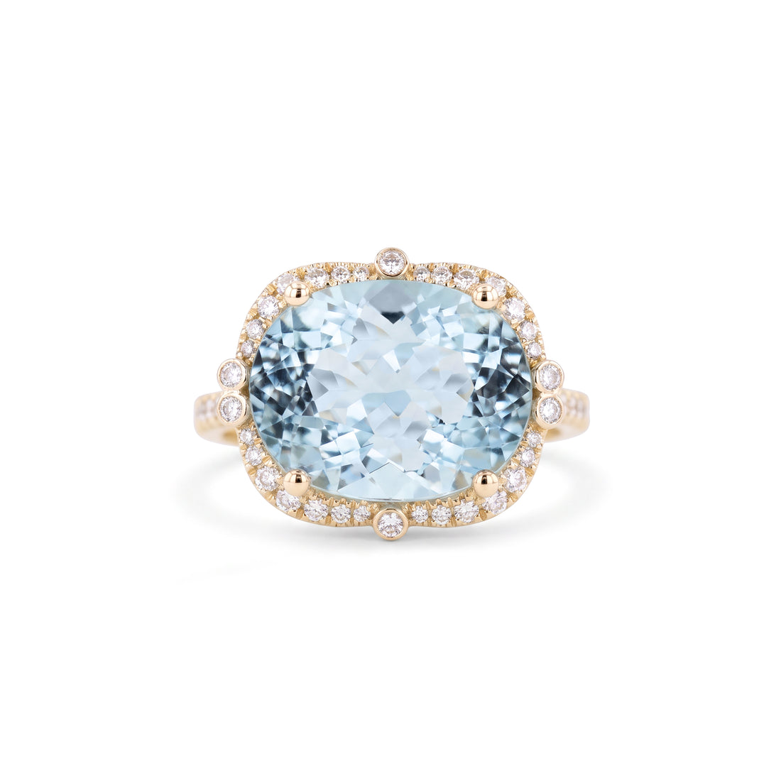 Oval Aquamarine and Diamond Ring