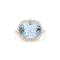 Oval Aquamarine and Diamond Ring