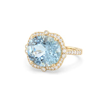 Oval Aquamarine and Diamond Ring