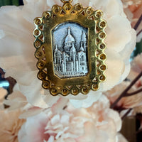 Jesus and Norte Dame Circa 1900s. 1 CT Diamonds YG and Silver