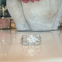 Original Art Deco Ring 1ct natural Diamond center .50Ct in platinum